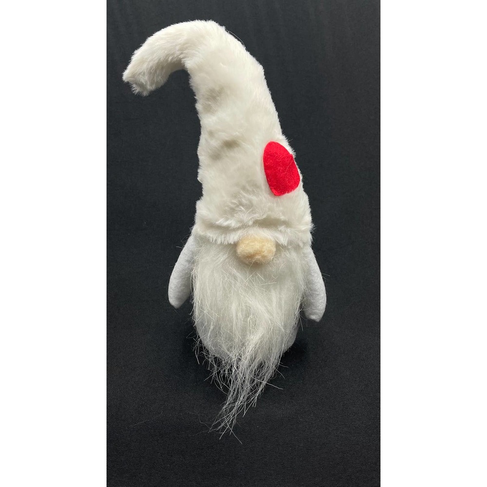 Santa Gnome 11 inch Figure White with Red Heart